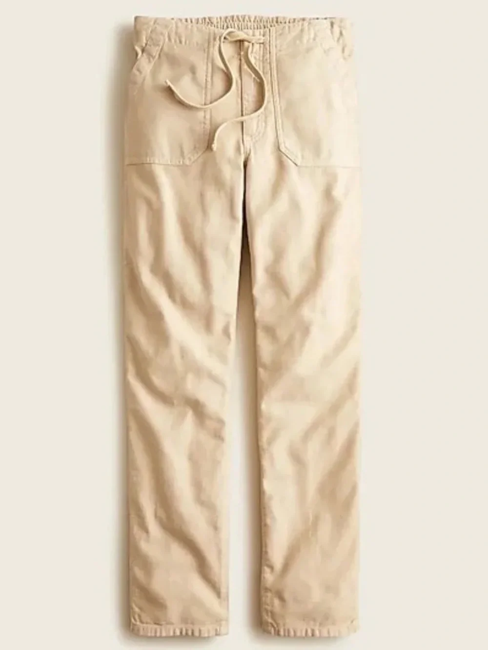J CREW High Rise Tie Waist Camp Pants in Khaki Size Small Tall
